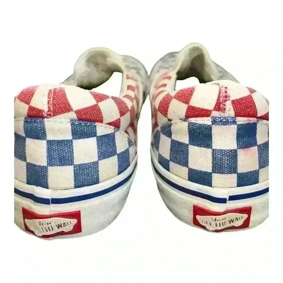 Vans Classic Slip-On Checkerboard Red Blue M 6.5 / W 8 pre-owned - Picture 6 of 11